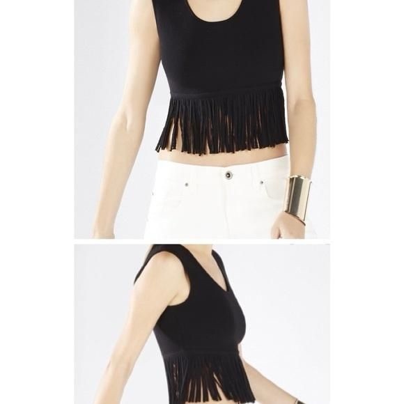 BCBGMaxAzria Jaleigh Fringe Crop Top - Picture 2 of 6
